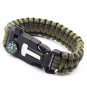 Paracord Survival Bracelet Compass Flint Fire Starter Scraper Whistle Gear Kit Y