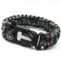 Paracord Survival Bracelet Compass Flint Fire Starter Scraper Whistle Gear Kit Y