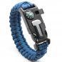 Paracord Survival Bracelet Compass Flint Fire Starter Scraper Whistle Gear Kit Y