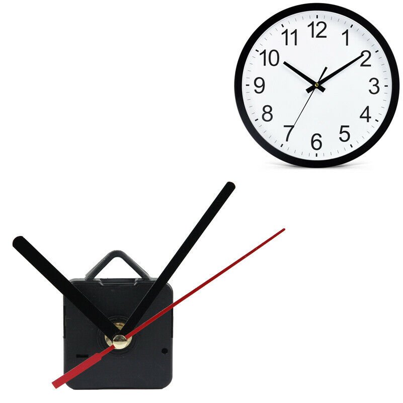 Quartz Clock Movement Mechanism Black Metal Pointer DIY Repair Parts Kit CHY