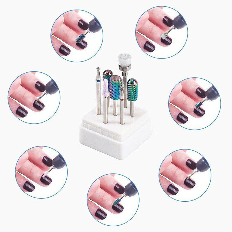 2019 Nail Drill Bits Set For Acrylic Nail 3/32 Cuticle Clean Gel Remove File Y