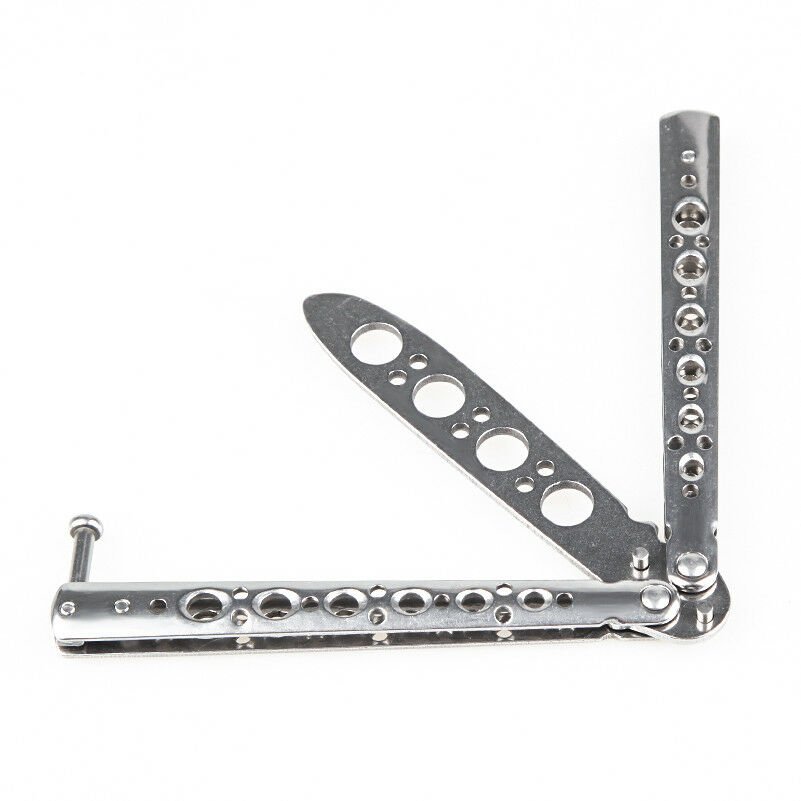 Butterfly Trainer Knife Training Dull Tool White Metal Practice Steel Knife NEW