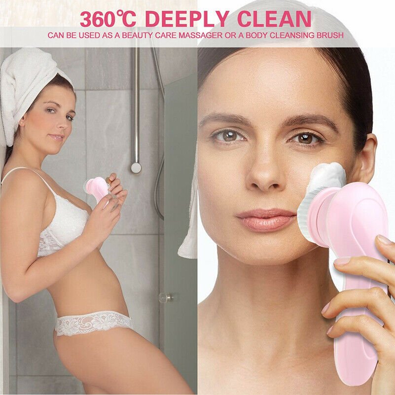 Women Face Facial Cleansing Brush Spa Skin Care Massage Exfoliator Deep Cleaning