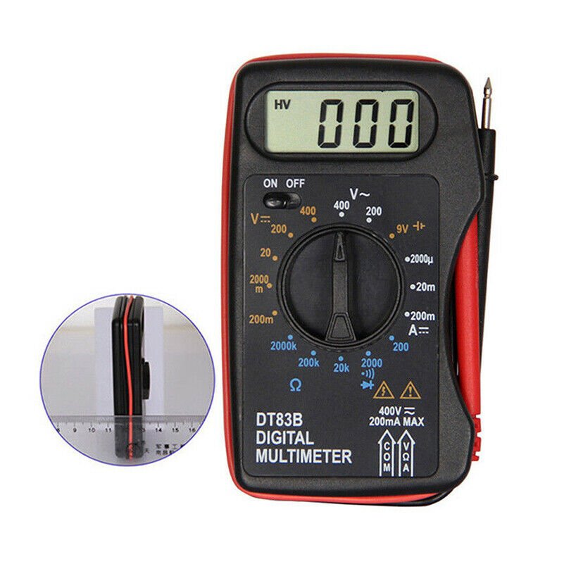 DT83B LCD Digital Voltmeter Ammeter Ohmmeter Multimeter Volt AC DC Tester Meter