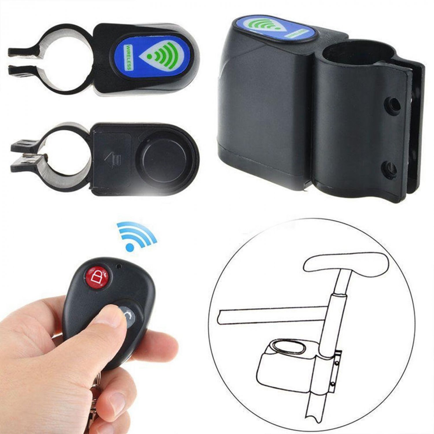 Bike Alarm Lock Bicycle Security Wireless Remote Control Vibration Anti-theft HY