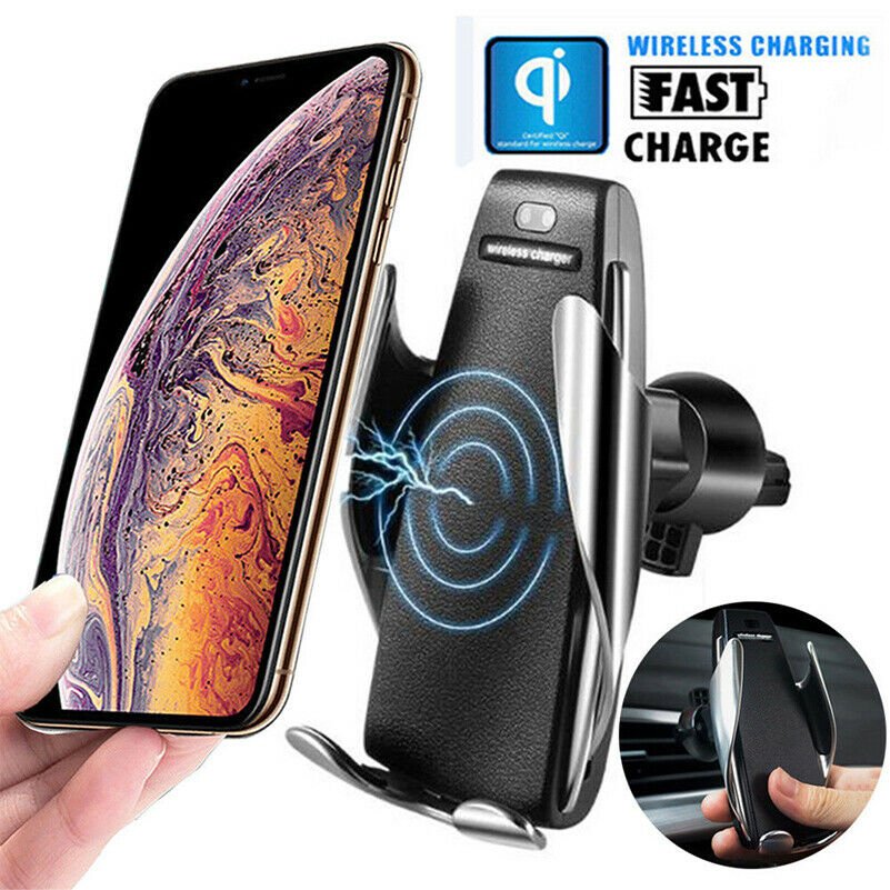 Automatic Clamping Wireless Car Charger Magnetic Mount Air Vent Phone Holder CHY