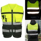 Hi-Vis Safety Vest Reflective Driving Jacket Worker Night Security Waistcoat HY