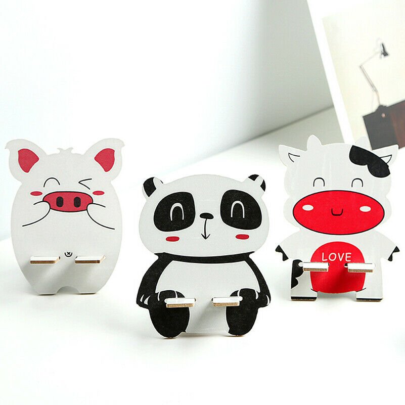 For Cell Phone Wooden Cute Moible Phone Holder Mount Cradle Stand Desk Holder Y
