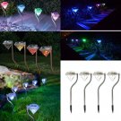 LED Color Changing Outdoor Solar Diamond Stake Lights Garden Yard Lawn Lamps Y