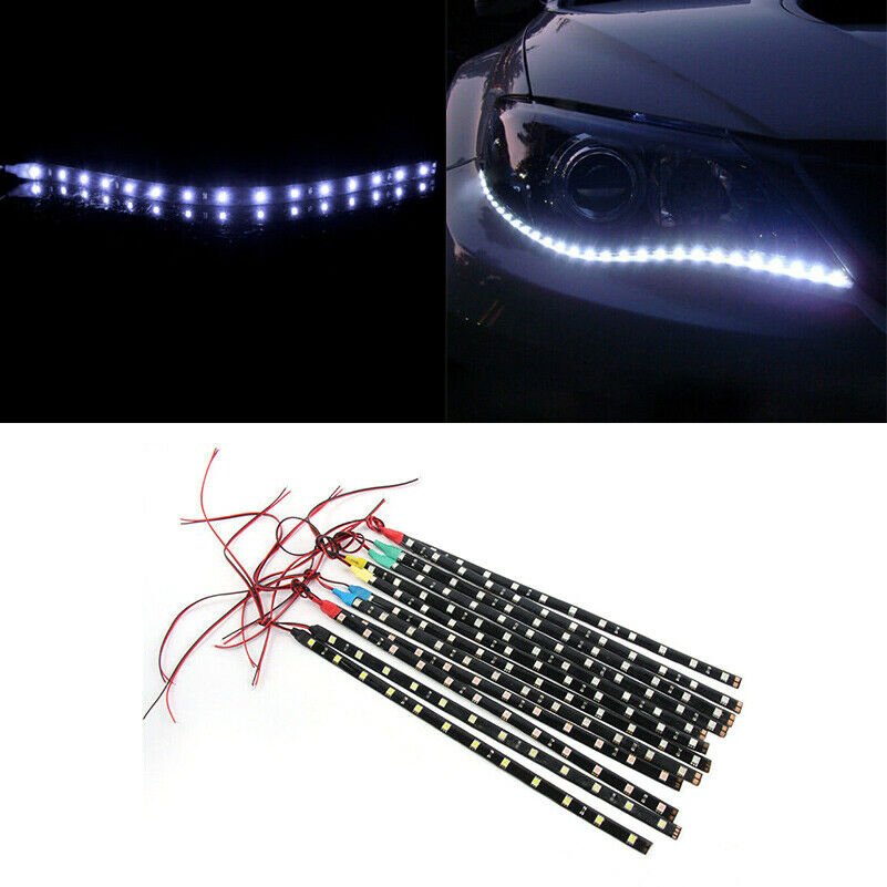 2PCS 30cm 5050 12LED Flexible LED Strip Light DIY Car Auto Decor Waterproof CHY