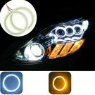 Pair Car Headlight LED Halo Rings Angel Eyes Light 120mm Yellow/White Replace