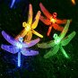 Outdoor Solar Powered 20LED Dragonfly String Light Garden Xmas Yard Lamp Decor Y