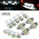13X Car White LED Light Interior Package T10 Festoon Map Dome License Plate Y