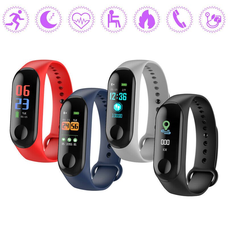 M3 Band3 Smart Band Mi3 Watch Bracelet Wristband Fitness Tracker Blood Pressure.