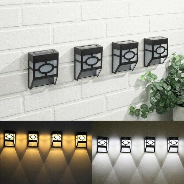 Solar Power Wall Mount LED Light Outdoor Garden Path Landscape Fence Yard Lamp Y