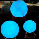 1Pcs Blue Luminous Quartz Crystal Sphere Ball Glow In The Dark Stone 35MM CHY