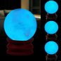 1Pcs Blue Luminous Quartz Crystal Sphere Ball Glow In The Dark Stone 35MM CHY