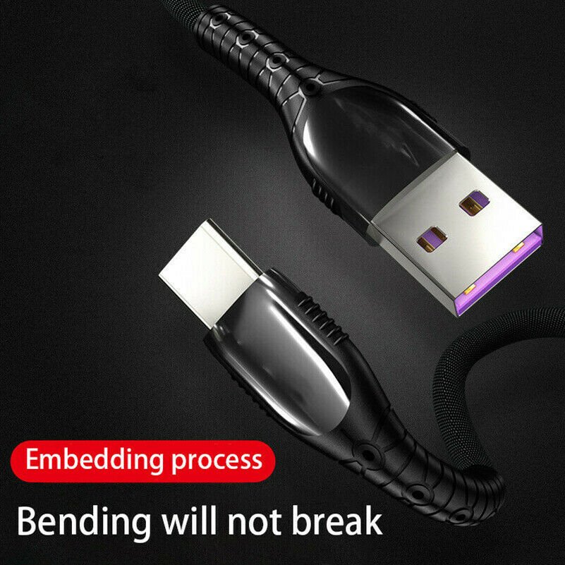 5A USB Type C LED Charger Data Cable Fast Charging For Huawei P30 Samsung S10 CY