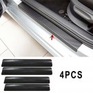 4Pcs 3D Carbon Fiber Black Car Door Sill Scuff Plate Cover Anti Scratch Sticker