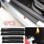 4Pcs 3D Carbon Fiber Black Car Door Sill Scuff Plate Cover Anti Scratch Sticker
