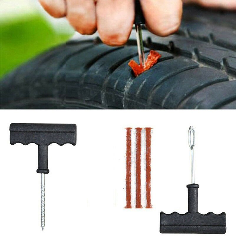 Motorcycle/Car Care Tubeless Tyre Puncture Repair Kit Tool Tire Plug 6 In 1 Set