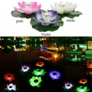 Floating Solar Powered LED Lotus Flower Light Pond Pool Garden Landscape Lamp Y