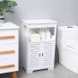 Home Bathroom Storage Cabinet 3-layer Double Door Floor Cabinet For Free Standing Kitchen Cupboard