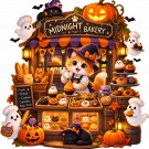Cat Runs a Midnight Halloween Bakery Cute Artwork! Cat Runs a Midnight Halloween Bakery Cute Artwork!