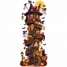 Whimsical Halloween Spiral Tower with Cute Dogs Cats and Ghosts Whimsical Halloween Spiral Tower with Cute Dogs Cats and Ghosts