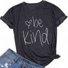 Womens Be Kind T Shirt Summer Letter Print Short Sleeve Loose Tops Inspirational Graphic Tees