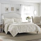 * NEW * Laura Ashley Amberley Quilt Set (Full/Queen, Bisquit) (Kayleigh & Co.)