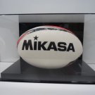 Rugby ball acrylic display case 85% UV filter full size memorabilia black back