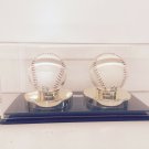 Baseball display case double ball on gold risers 85% UV filtering MLB