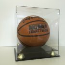 Basketball display case acrylic 2 tier base gold risers contour base NBA NCAA