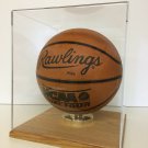 Basketball display case acrylic solid hardwood oak base NBA NCAA 85% UV filter