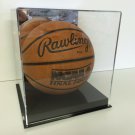 Basketball MIRROR back display case acrylic black base NCAA NBA 85% UV filtering