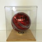 Soccer ball display case acrylic solid hardwood oak base FIFA