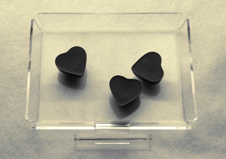 Chocolate candy acrylic showcase display case tray 13 per box 6" x 6"