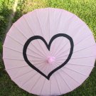Pink Heart Paper Parasol, Paper Umbrella