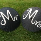 Mr Mrs Paper Parasol for Wedding, Black Paper Umbrella