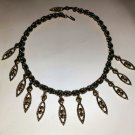 Gold Tone Triple Chain Necklace
