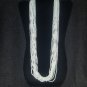White Beaded Multi Strand Necklace Vintage