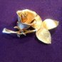 Gold Tone Rose Leaf Brooch "Vintage by Coro"