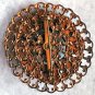 Round Copper Speckled Stone Brooch "Vintage"