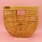 Bamboo Handbag, Tote Bag by Handmade, Straw Bag for Women, Natural Basket Bag for Summer Beach.