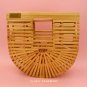 Bamboo Handbag, Tote Bag by Handmade, Straw Bag for Women, Natural Basket Bag for Summer Beach.