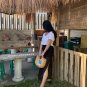 Handmade Water Hyacinth Bag With Free Pompom, Handwoven Straw Bag, Boho Bohemian Bag, Top handle Bag