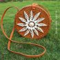 Shell Round Handwoven, Brown Handwoven Round Rattan Bag Bali, Eco Friendly Bag, Natural Bag.