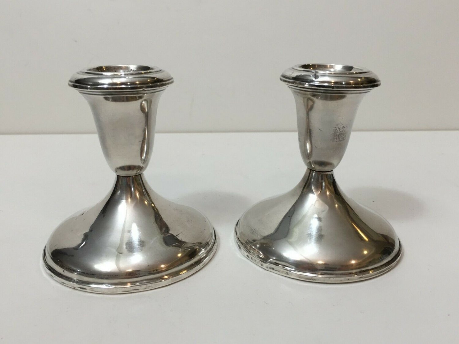 Pair Empire Sterling Silver 371 Reinforced Weighted Candlestick Candle