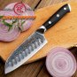 Santoku Knife 5 Inch vg10 Japanese Damascus Steel Kitchen Knives Chef Cooking